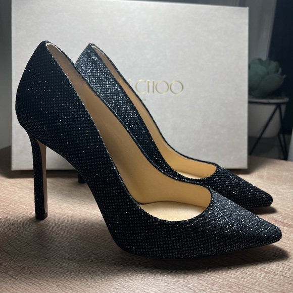 NWT Jimmy Choo Velvet Glitter Heels - Picture 7 of 10